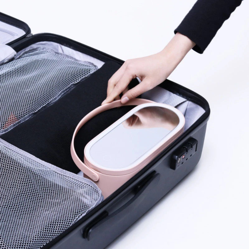 LED Portable LED Makeup Mirror Train Case