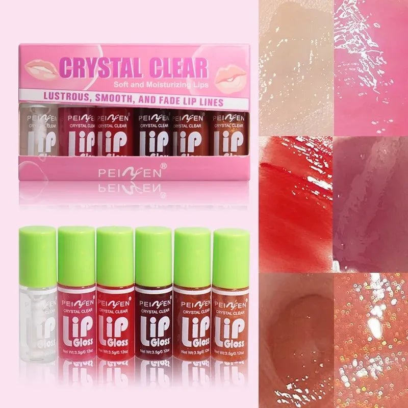 Luxura Pro 6PCS Moisturizing Lip Gloss Transparent Lip Oil Set