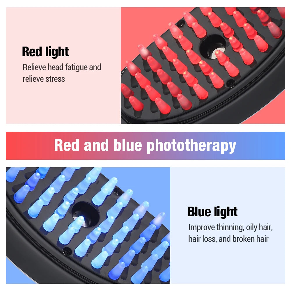 Luxura Pro Electric Massage Comb Blue Red Light Therapy