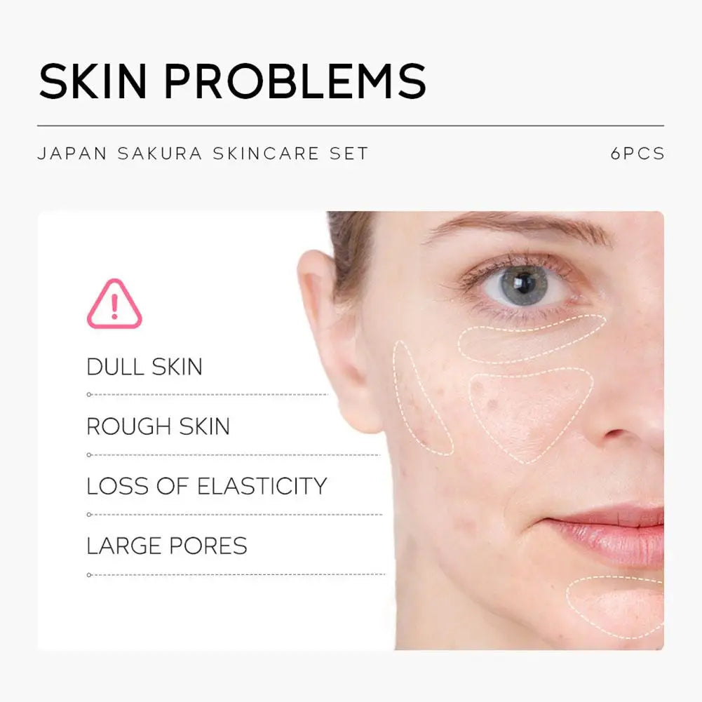 LuxuraPro 6pcs/Set Sakura Skin Care